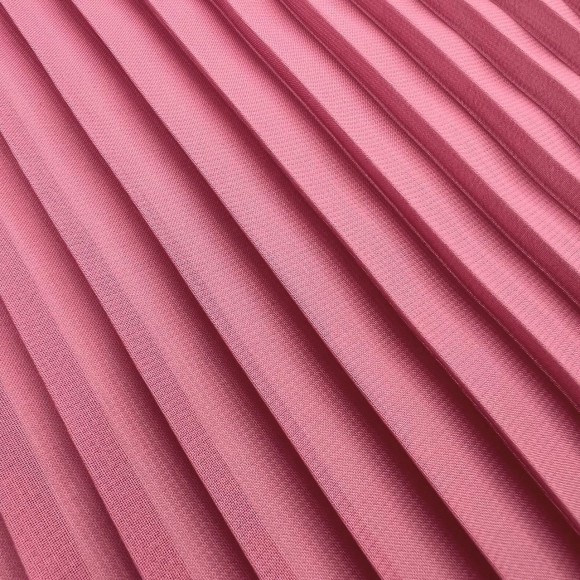 Плиссе 1см Шифон Темно-розовый