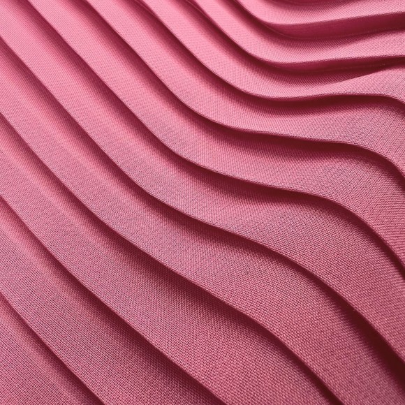 Плиссе 1см Шифон Темно-розовый