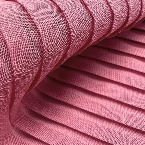 Плиссе 1см Шифон Темно-розовый