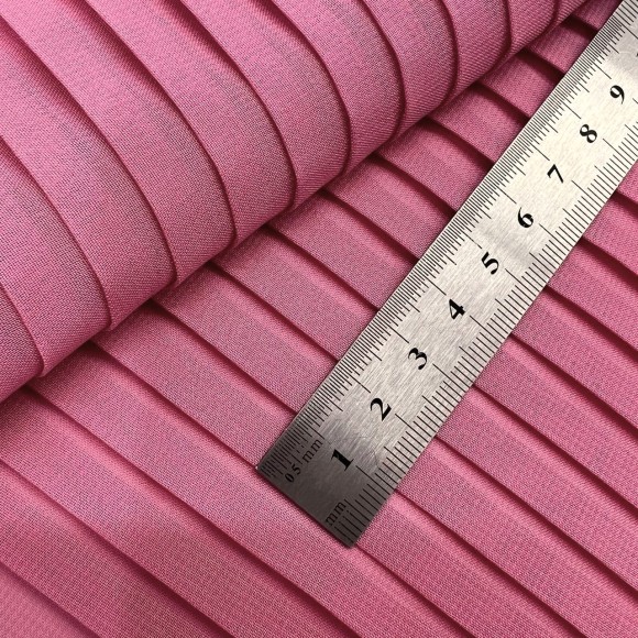 Плиссе 1см Шифон Темно-розовый