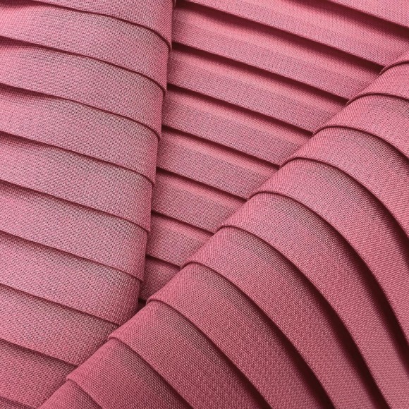 Плиссе 1см Шифон Темно-розовый