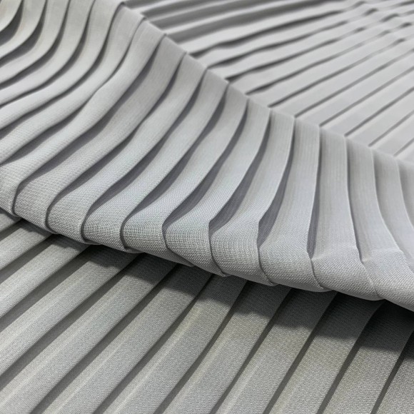 Плиссе 1см Шифон светло-серый