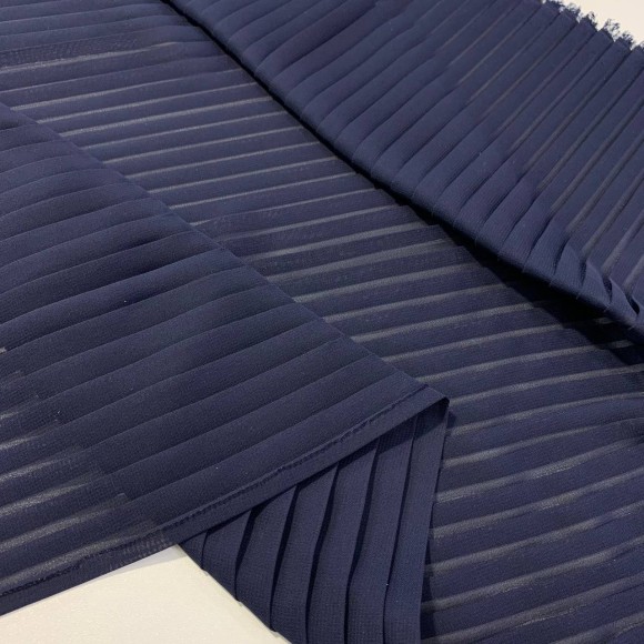 Плиссе 1см Шифон темно-синий Плиссе 1см Шифон темно-синий