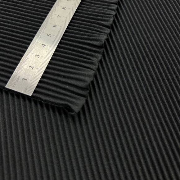 Гофре параллельное 3 мм Креп-шифон черный