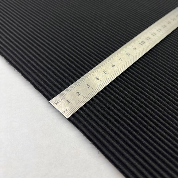 Гофре параллельное 3 мм Креп-шифон черный