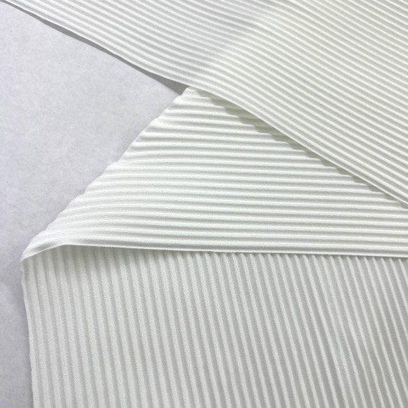 Гофре параллельное 3 мм Креп-шифон молочный