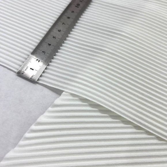 Гофре параллельное 3 мм Креп-шифон молочный