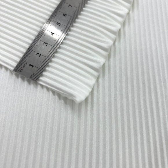 Гофре параллельное 3 мм Креп-шифон молочный