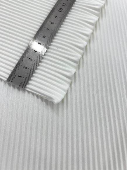 Гофре параллельное 3 мм Креп-шифон молочный