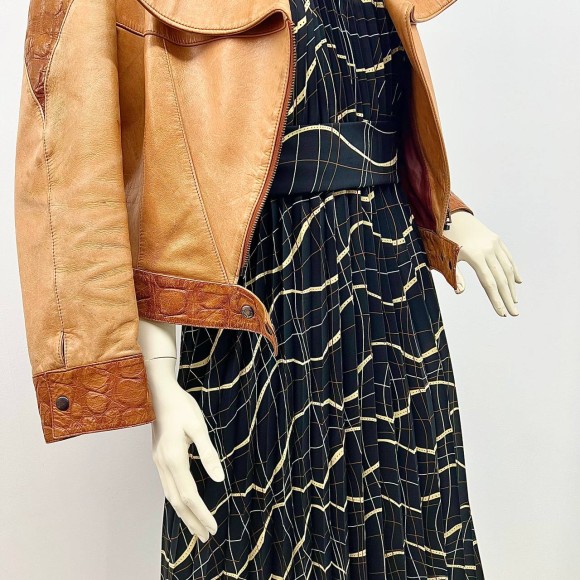 Гофре классика Поливискоза черно-желтый