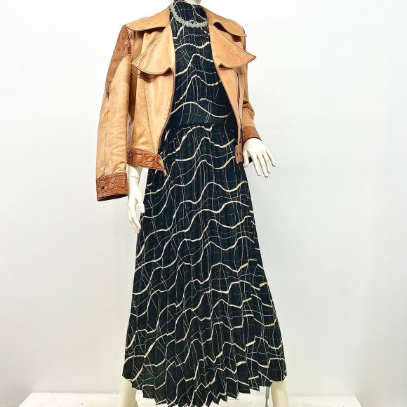 Гофре классика Поливискоза черно-желтый