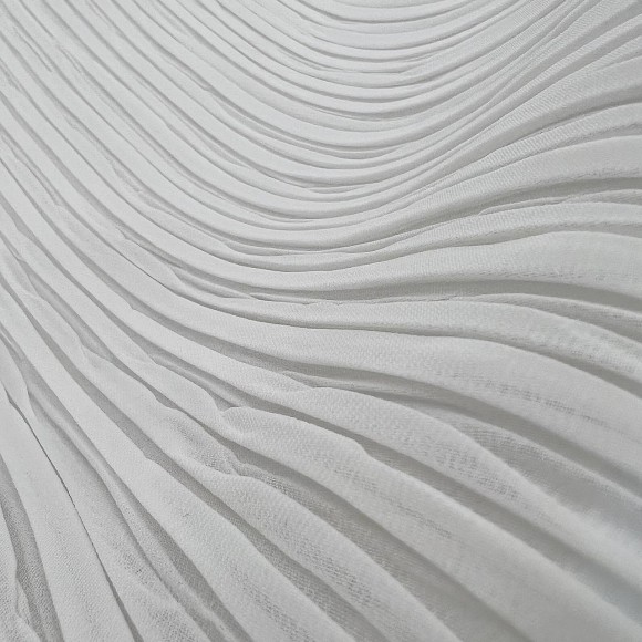 Складка Жатка Box шифон молочный