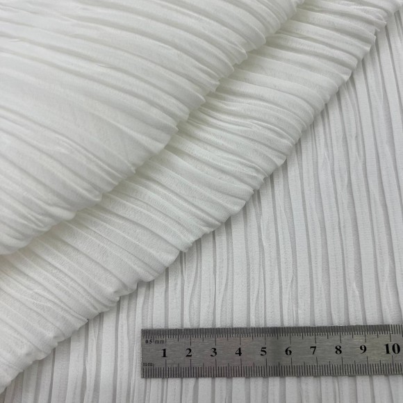 Складка Жатка Box шифон молочный