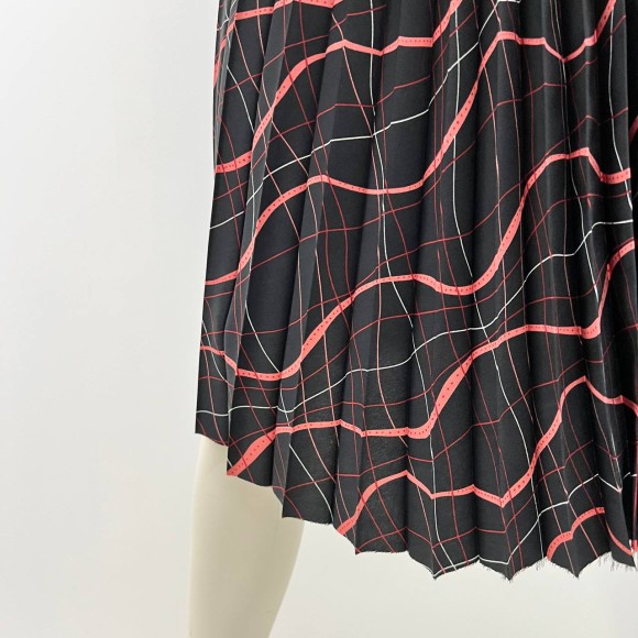 Гофре классика Поливискоза черно-коралловый