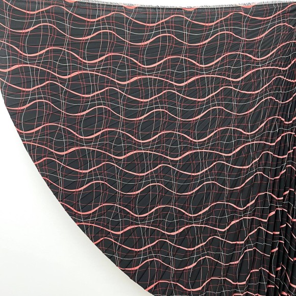 Гофре классика Поливискоза черно-коралловый