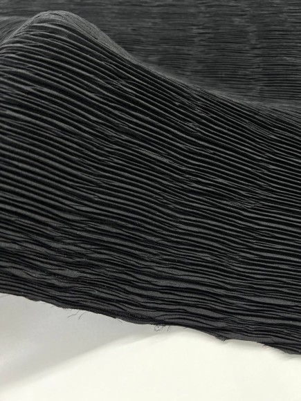 Складка Жатка Креп-шифон черный