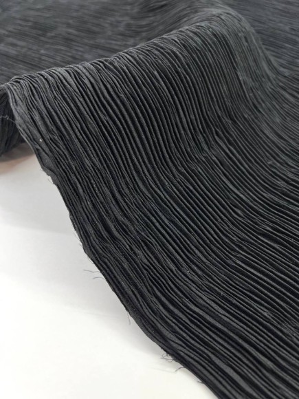 Складка Жатка Креп-шифон черный