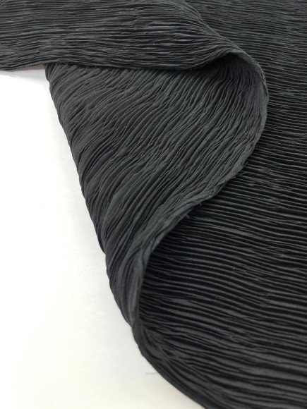 Складка Жатка Креп-шифон черный