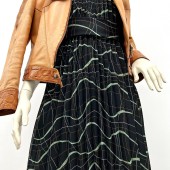 Гофре классика Поливискоза черно-зеленый