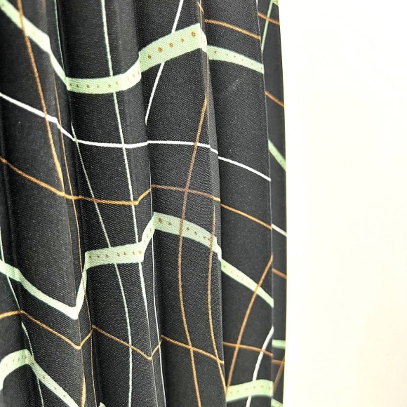 Гофре классика Поливискоза черно-зеленый