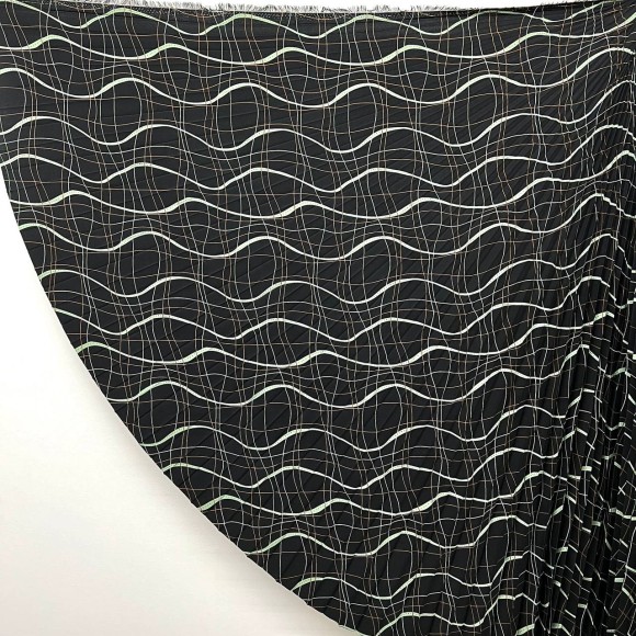 Гофре классика Поливискоза черно-зеленый