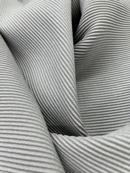 Гофре параллельное 2 мм Креп-шифон серый плотный