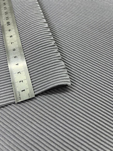 Гофре параллельное 2 мм Креп-шифон серый плотный