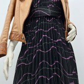 Гофре классика Поливискоза черно-лавандовый