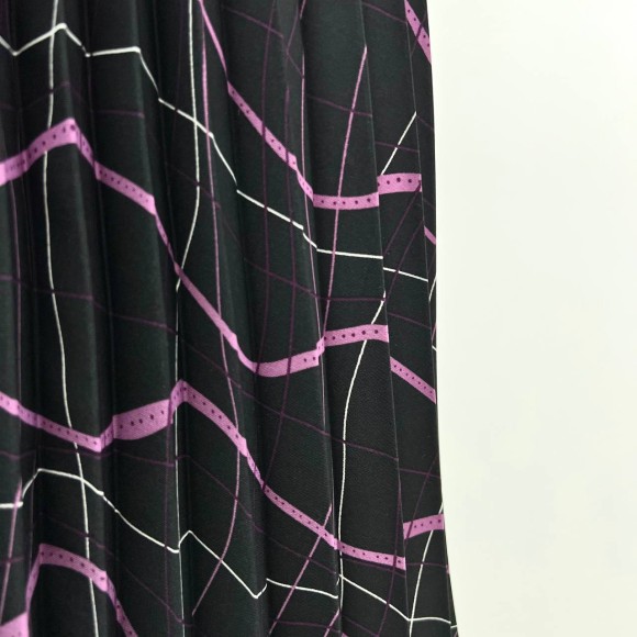 Гофре классика Поливискоза черно-лавандовый