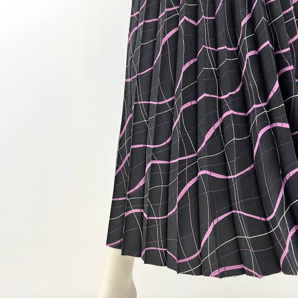 Гофре классика Поливискоза черно-лавандовый