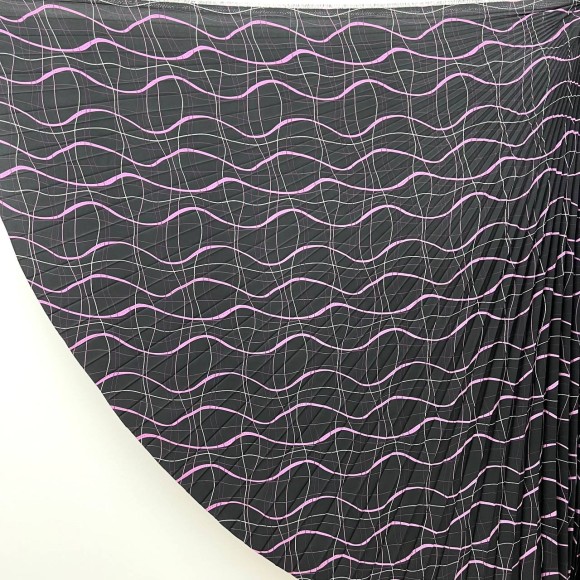 Гофре классика Поливискоза черно-лавандовый