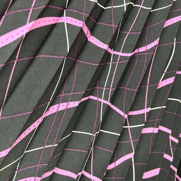 Гофре классика Поливискоза черно-лавандовый