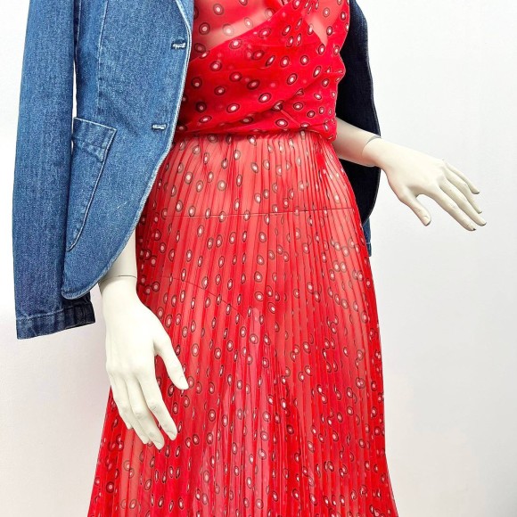 Гофре классика Шифон Япония красный 90 см