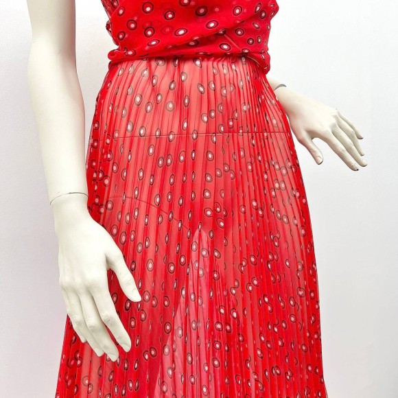 Гофре классика Шифон Япония красный 90 см