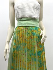 Плиссе 2см принт клякса Креп-шифон зеленый Плиссе 2см принт клякса Креп-шифон зеленый