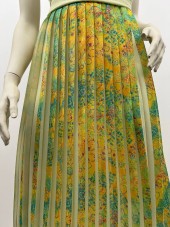 Плиссе 2 см принт клякса Креп-шифон желтый Плиссе 2 см принт клякса Креп-шифон желтый