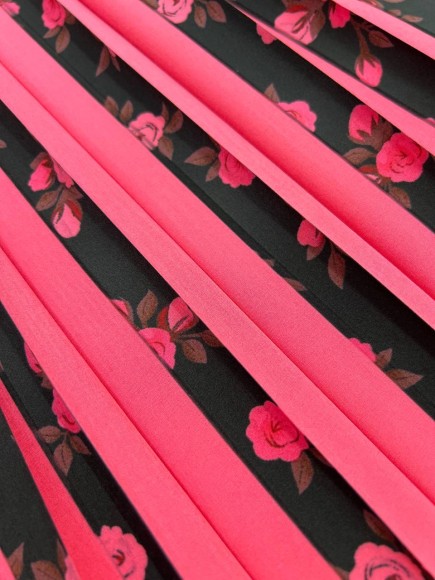 Плиссе 2см принт розы Софт розовый