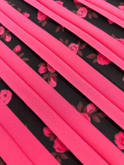 Плиссе 2см принт розы Софт розовый