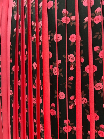 Плиссе 2см принт розы Софт розовый