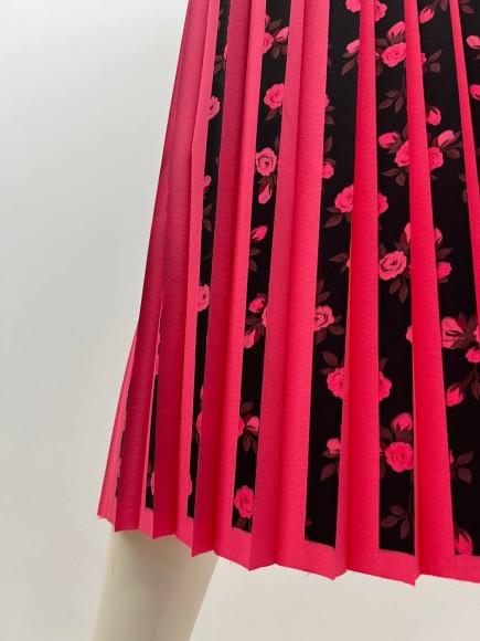 Плиссе 2см принт розы Софт розовый