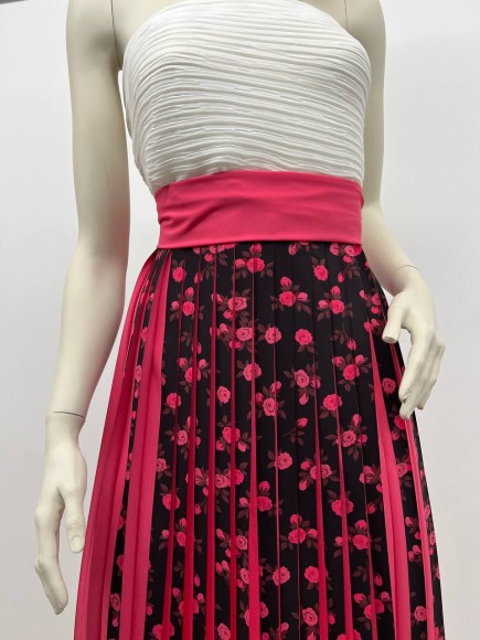 Плиссе 2см принт розы Софт розовый