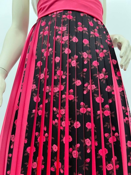 Плиссе 2см принт розы Софт розовый