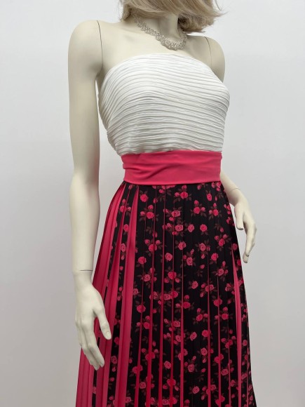 Плиссе 2см принт розы Софт розовый