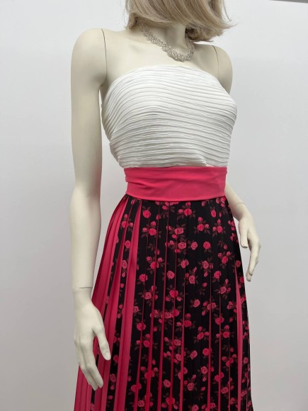 Плиссе 2см принт розы Софт розовый