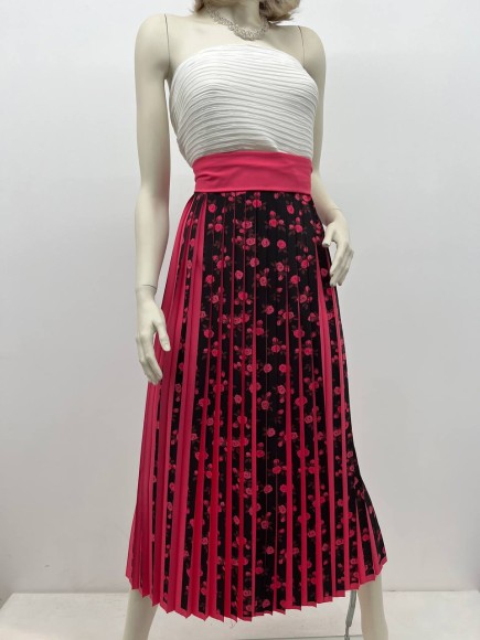 Плиссе 2см принт розы Софт розовый