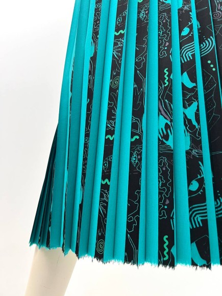 Плиссе 2 см принт руки Софт бирюзовый