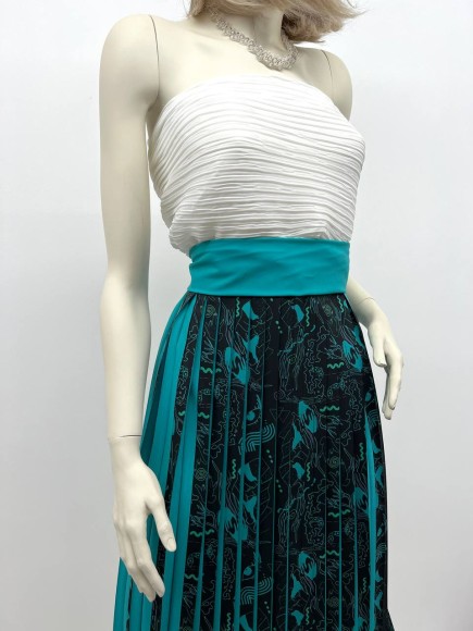 Плиссе 2 см принт руки Софт бирюзовый