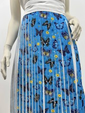 Плиссе 1.5 см принт бабочки голубые Креп-шифон Плиссе 1.5 см принт бабочки голубые Креп-шифон