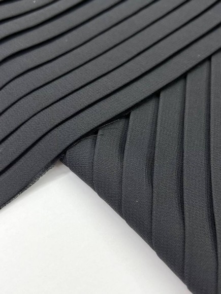 Плиссе 1 см Шифон черный