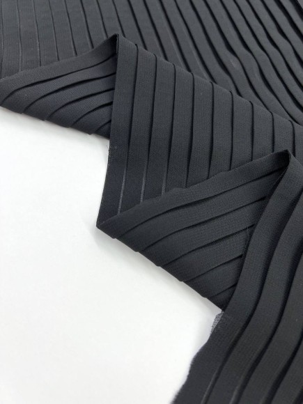 Плиссе 1 см Шифон черный